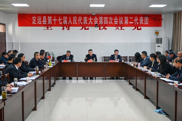 潘金钟参加县十七届人大四次会议部分代表团审议